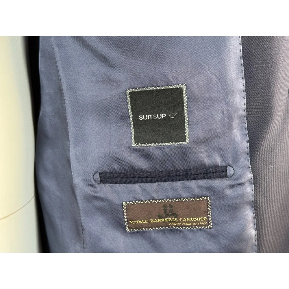 SuitSupply Vitale Barberis Canonico Wool‎ Jacket Mens 38 EUC Double-Vented Navy